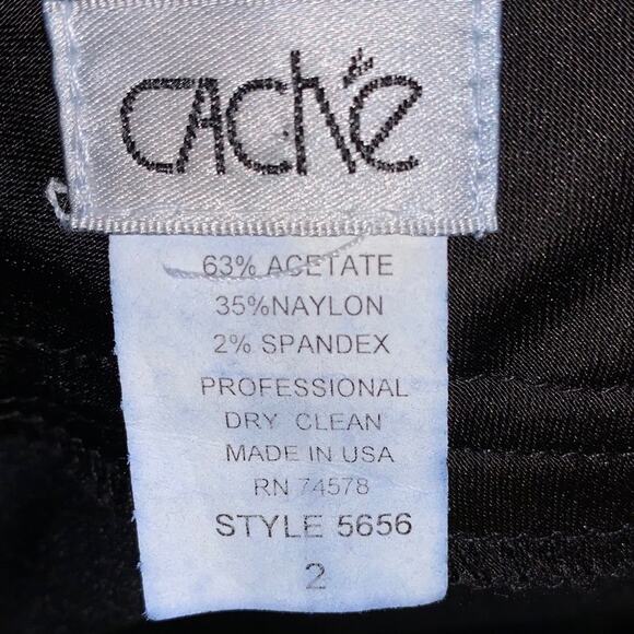 Cache Black Satin Front Slit Embellished Skirt - Picture 5 of 5